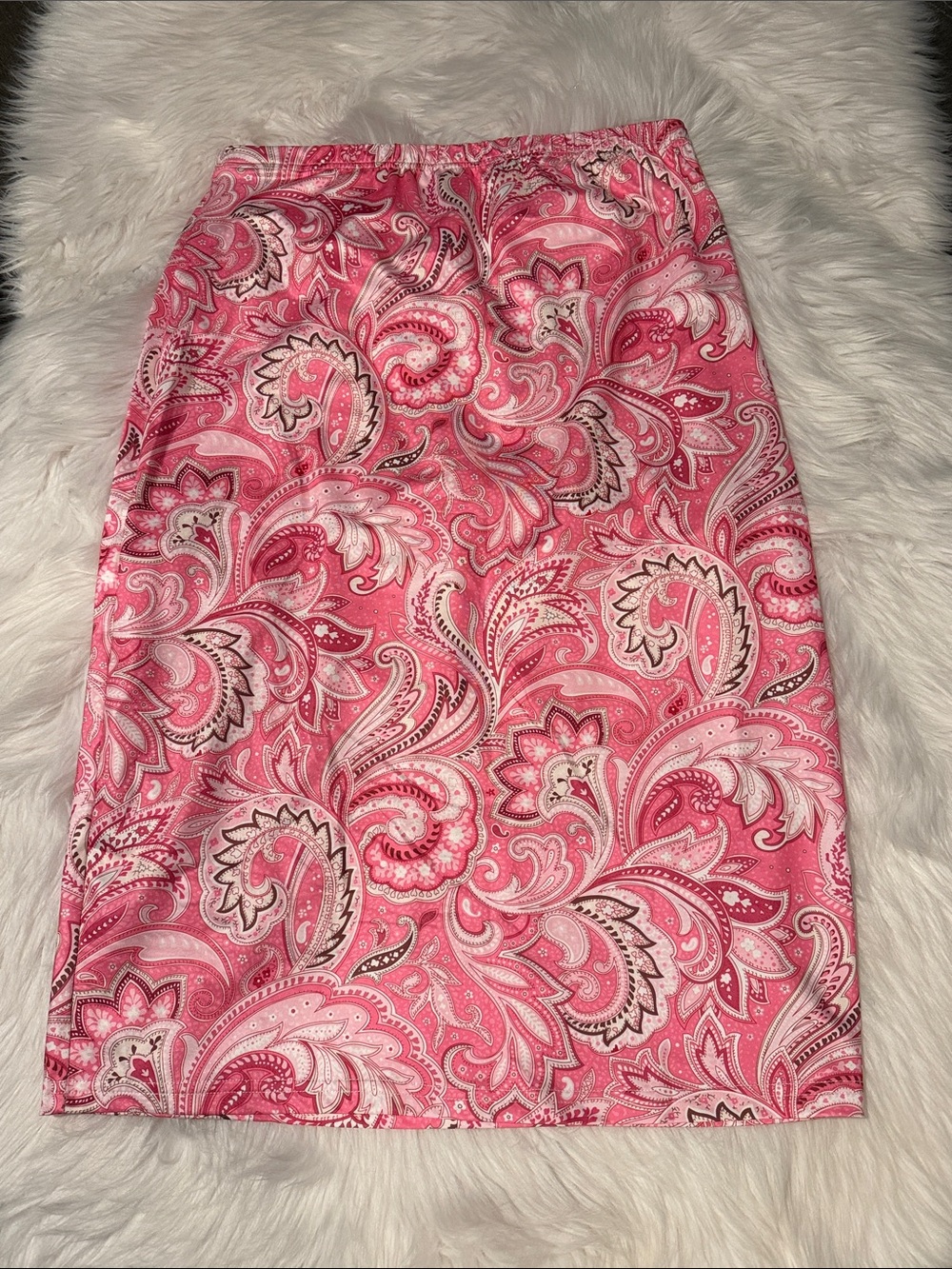 Women's Pink Paisley Pencil Skirt